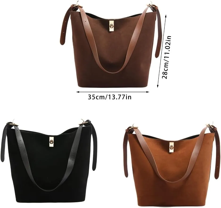 Stylish Women's Casual Handbag Bucket Shoulder Purse PU Leather Underarm Purses Crossbody Bags for Various Occasion