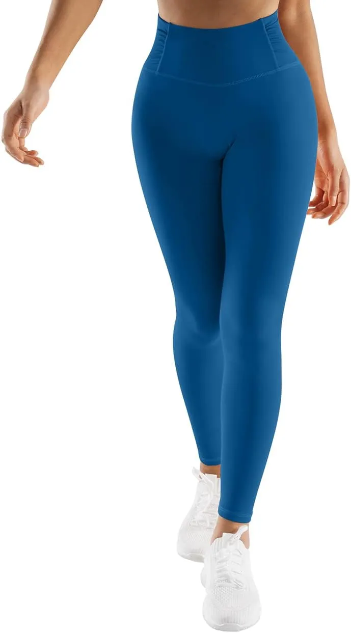 SUUKSESS Women No Front Seam Buttery Soft Leggings Ruched High Waist Yoga Pants