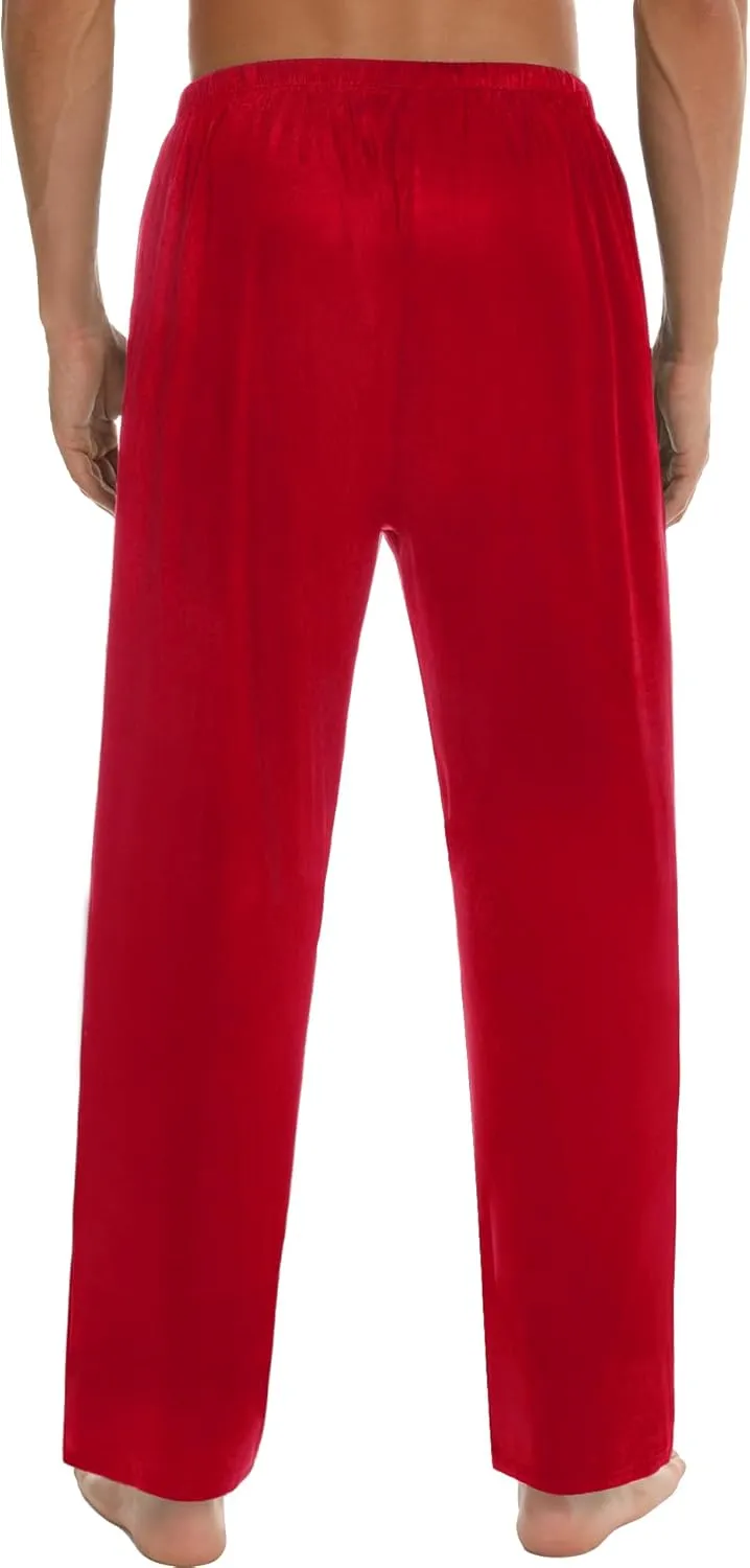 SWOMOG Men's Satin Silk Pajama Pant Long Pj Bottoms Soft Lounge Sleep Pants with Pockets