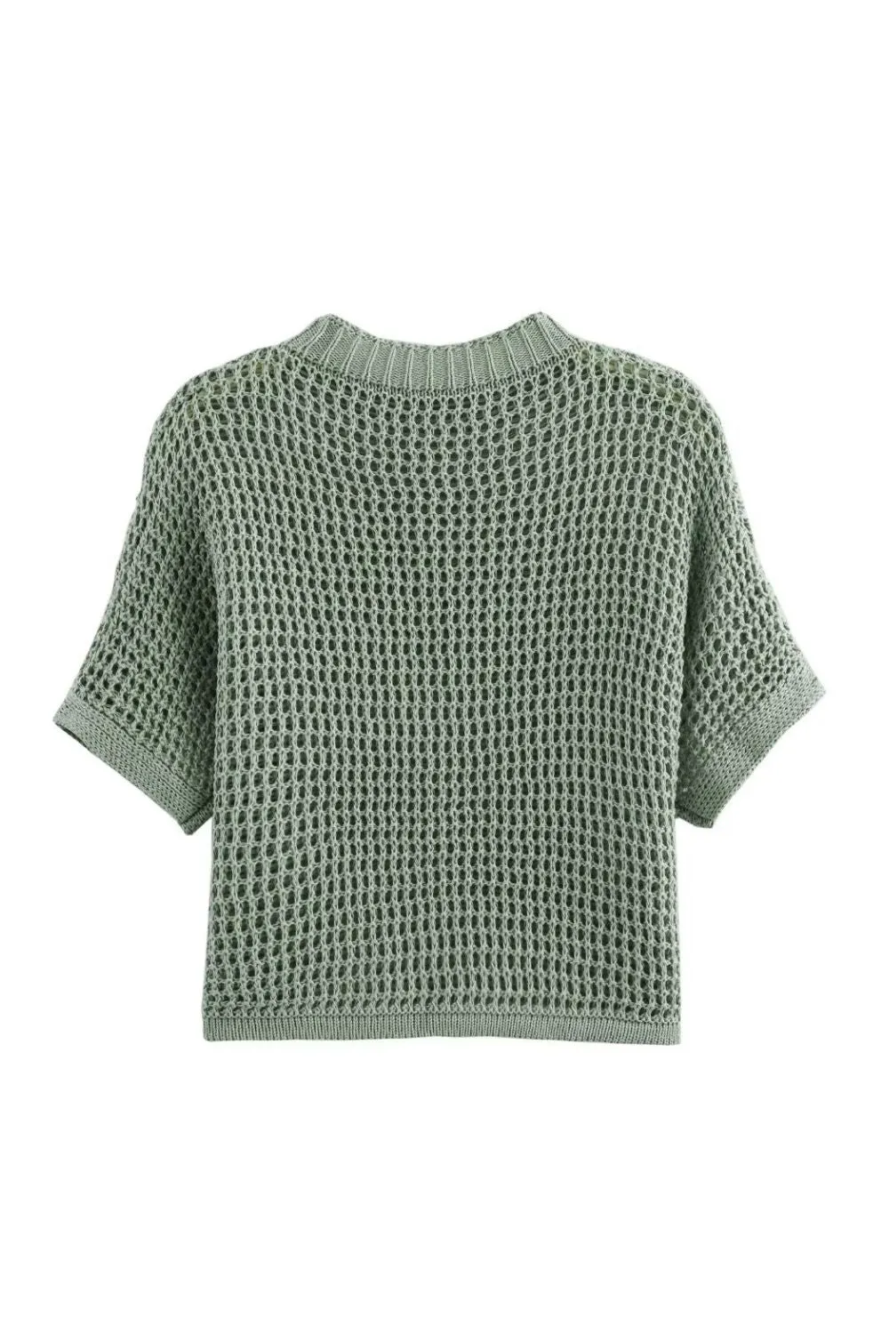 'Tamara' Minimalist Mesh Short Sleeve Knit T-Shirt