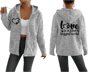 TIAFORD Women's Dog Mom Zip Up Hoodies Oversized Hooded Sweatshirts Fleece Lined Jackets Cute Outfits with Pockets