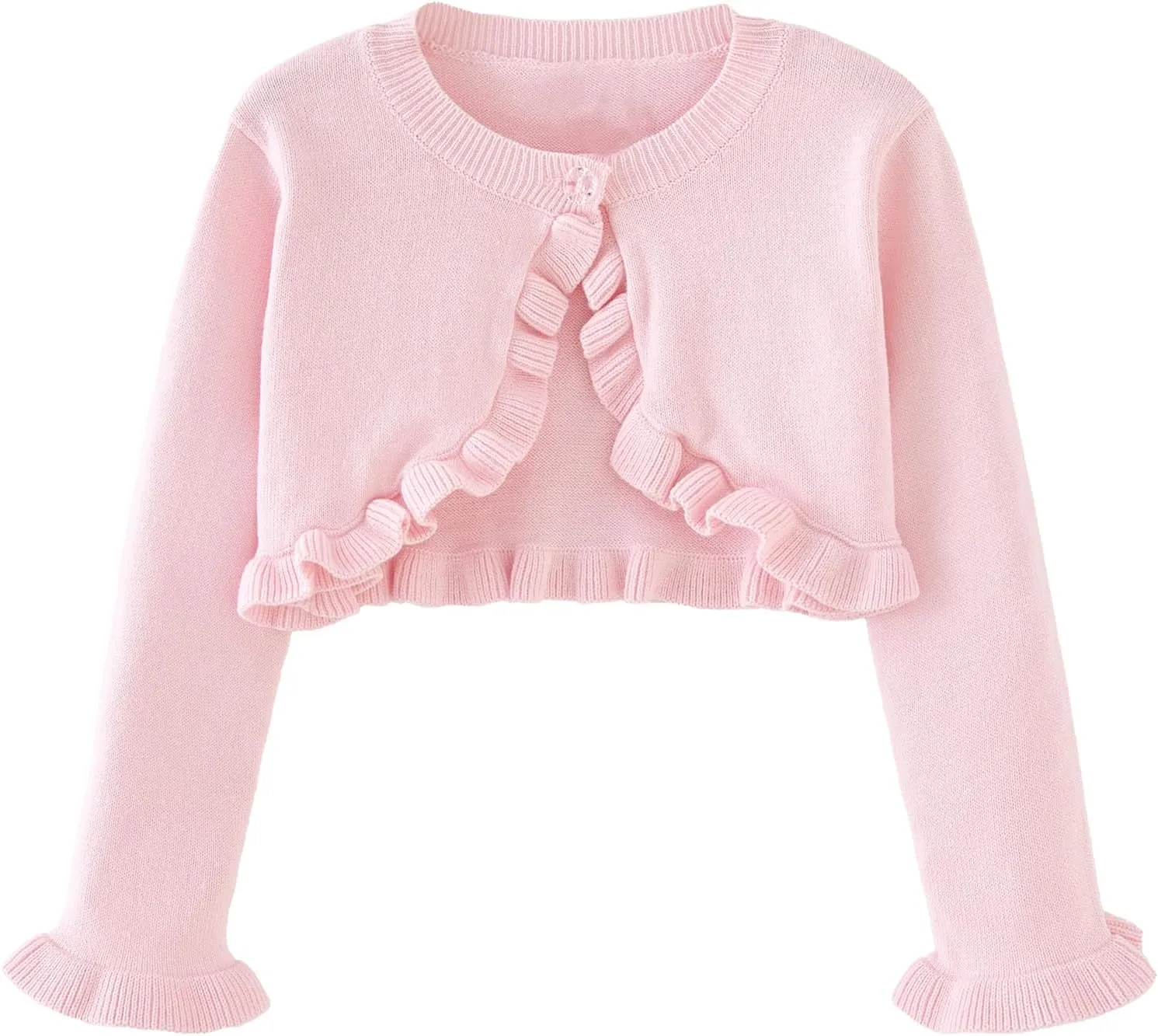 Toddler Girls Cardigan Sweater Bolero Shrug Baby Kids Long Sleeve Cropped Dress Up Button Closure Jacket Tops
