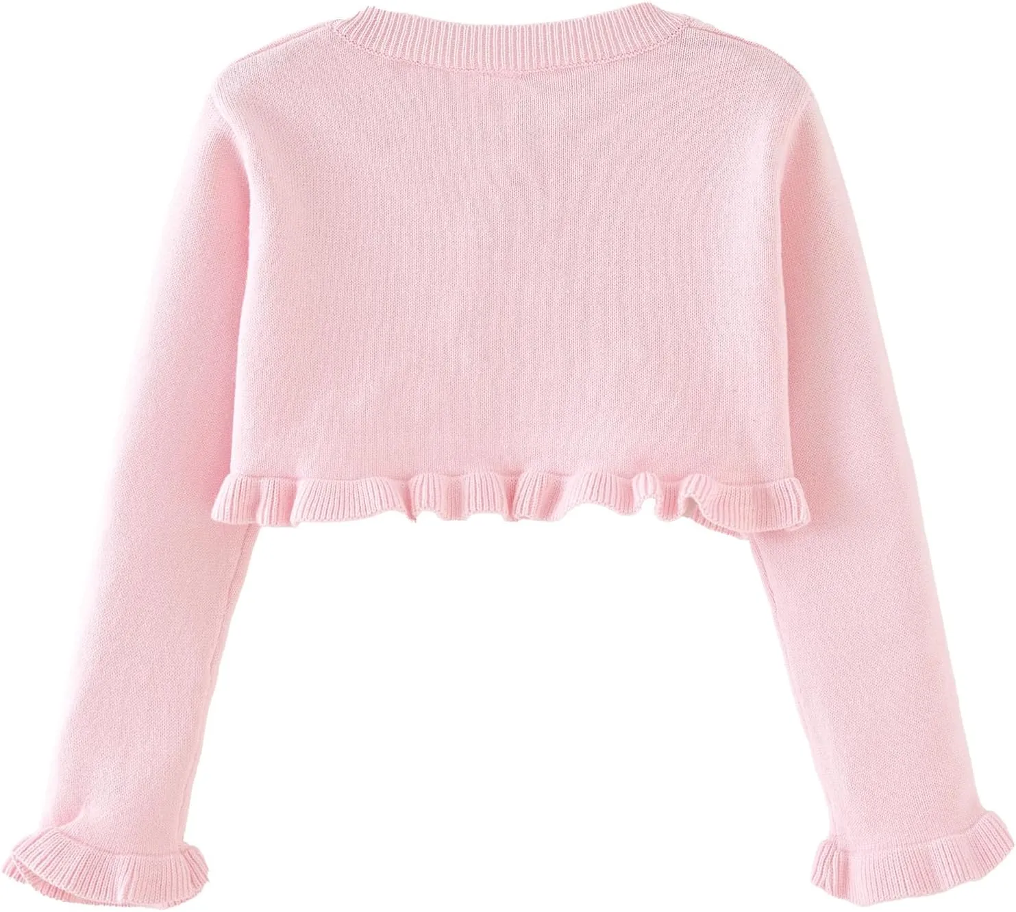 Toddler Girls Cardigan Sweater Bolero Shrug Baby Kids Long Sleeve Cropped Dress Up Button Closure Jacket Tops