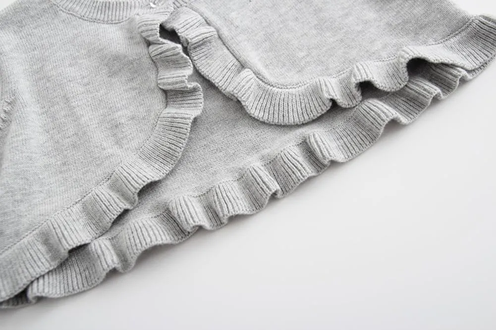 Toddler Girls Cardigan Sweater Bolero Shrug Baby Kids Long Sleeve Cropped Dress Up Button Closure Jacket Tops