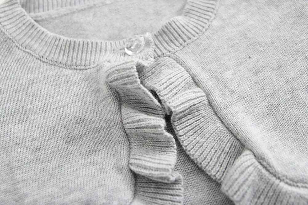Toddler Girls Cardigan Sweater Bolero Shrug Baby Kids Long Sleeve Cropped Dress Up Button Closure Jacket Tops