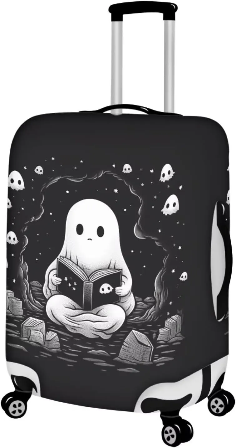 TODIYADDU Black Cute Ghost Elastic Luggage Protective Covers for 22-24 inch Trolley Suitcase Protect Dust Bag Case Child Cartoon Travel Accessories Anti-Scratch Luggage Outerwear Halloween Gifts, M
