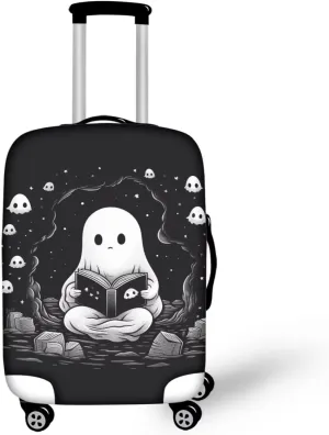 TODIYADDU Black Cute Ghost Elastic Luggage Protective Covers for 22-24 inch Trolley Suitcase Protect Dust Bag Case Child Cartoon Travel Accessories Anti-Scratch Luggage Outerwear Halloween Gifts, M