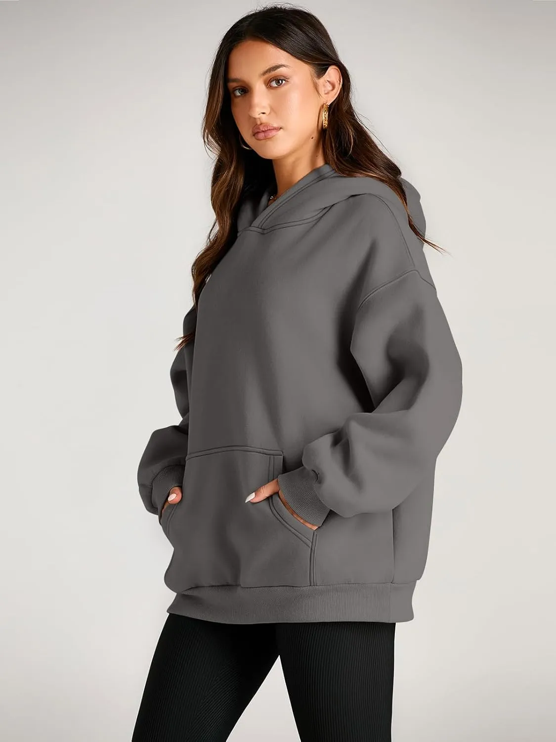 Trendy Queen Womens Oversized Hoodies Fleece Sweatshirts Sweaters Spring Outfits 2025 Pullover Fall Winter Clothes