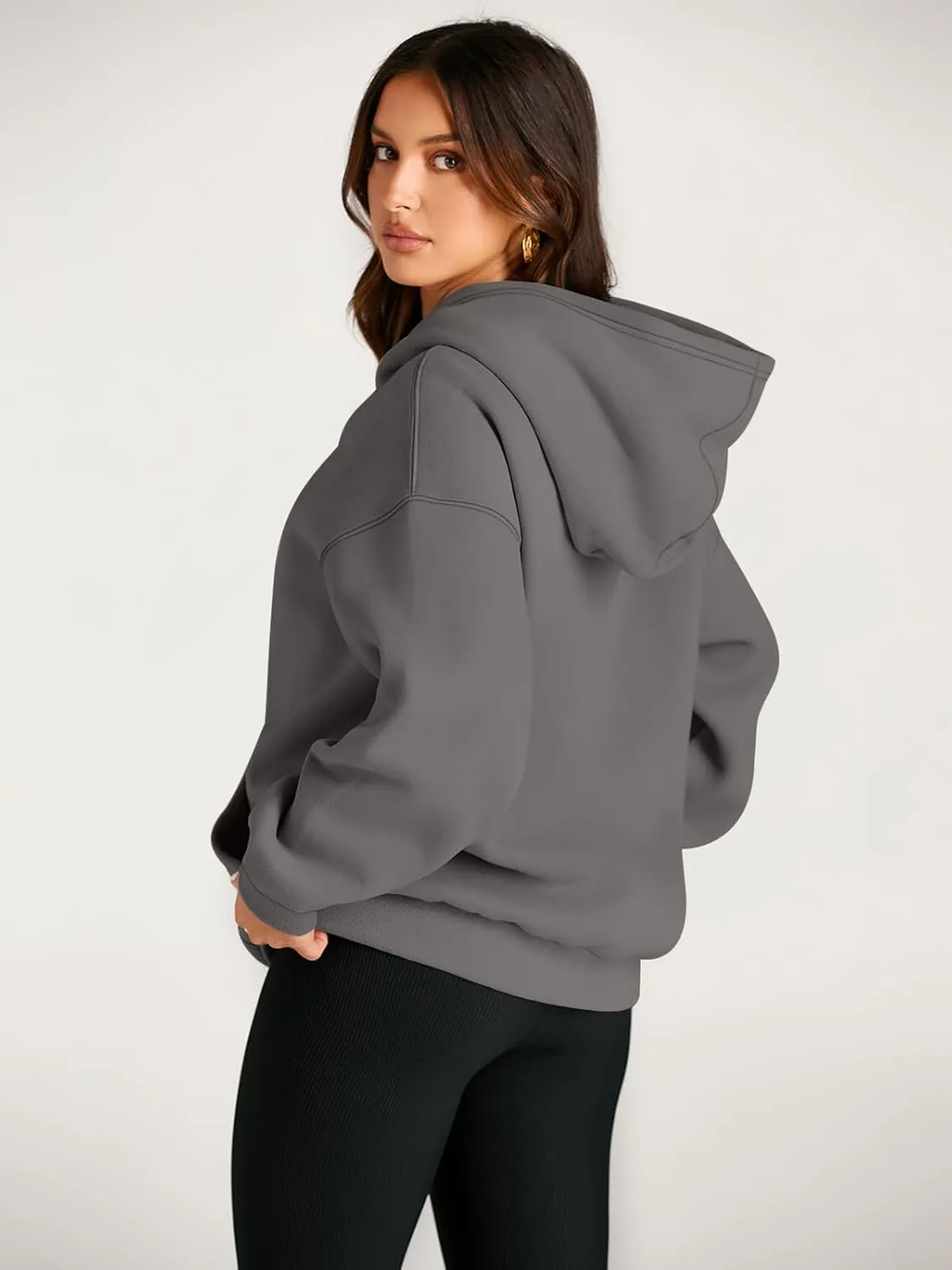 Trendy Queen Womens Oversized Hoodies Fleece Sweatshirts Sweaters Spring Outfits 2025 Pullover Fall Winter Clothes