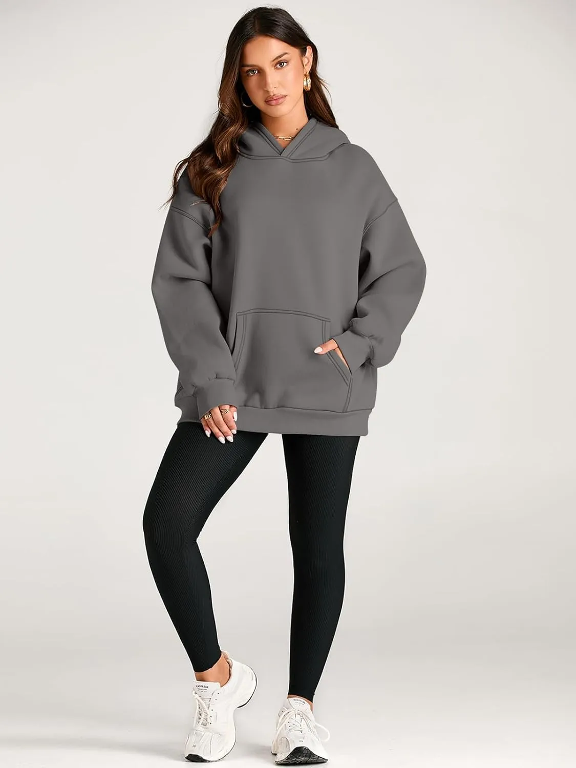 Trendy Queen Womens Oversized Hoodies Fleece Sweatshirts Sweaters Spring Outfits 2025 Pullover Fall Winter Clothes