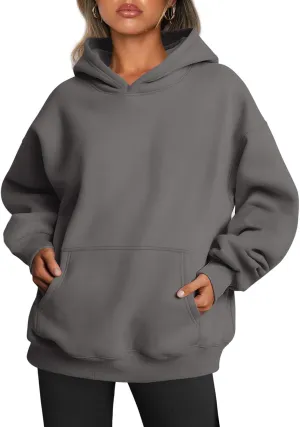 Trendy Queen Womens Oversized Hoodies Fleece Sweatshirts Sweaters Spring Outfits 2025 Pullover Fall Winter Clothes