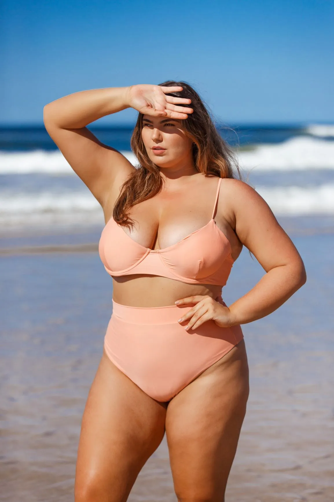 TROPEZ BIKINI TOP IN PEACH PINK
