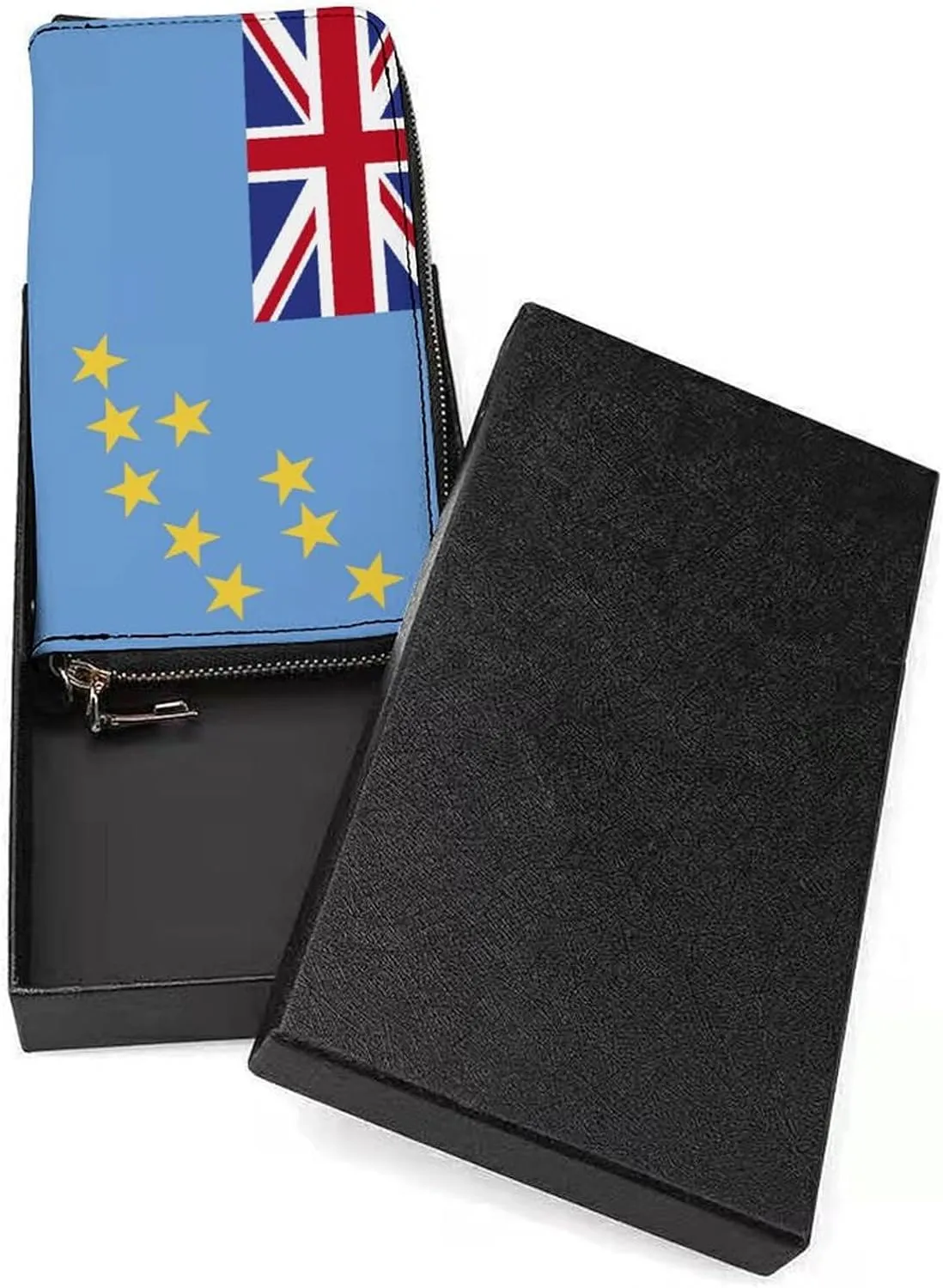 Tuvalu Flag Long Purse with Removable Wristlet Stylish PU Leather Zipper Wallet for Women Men