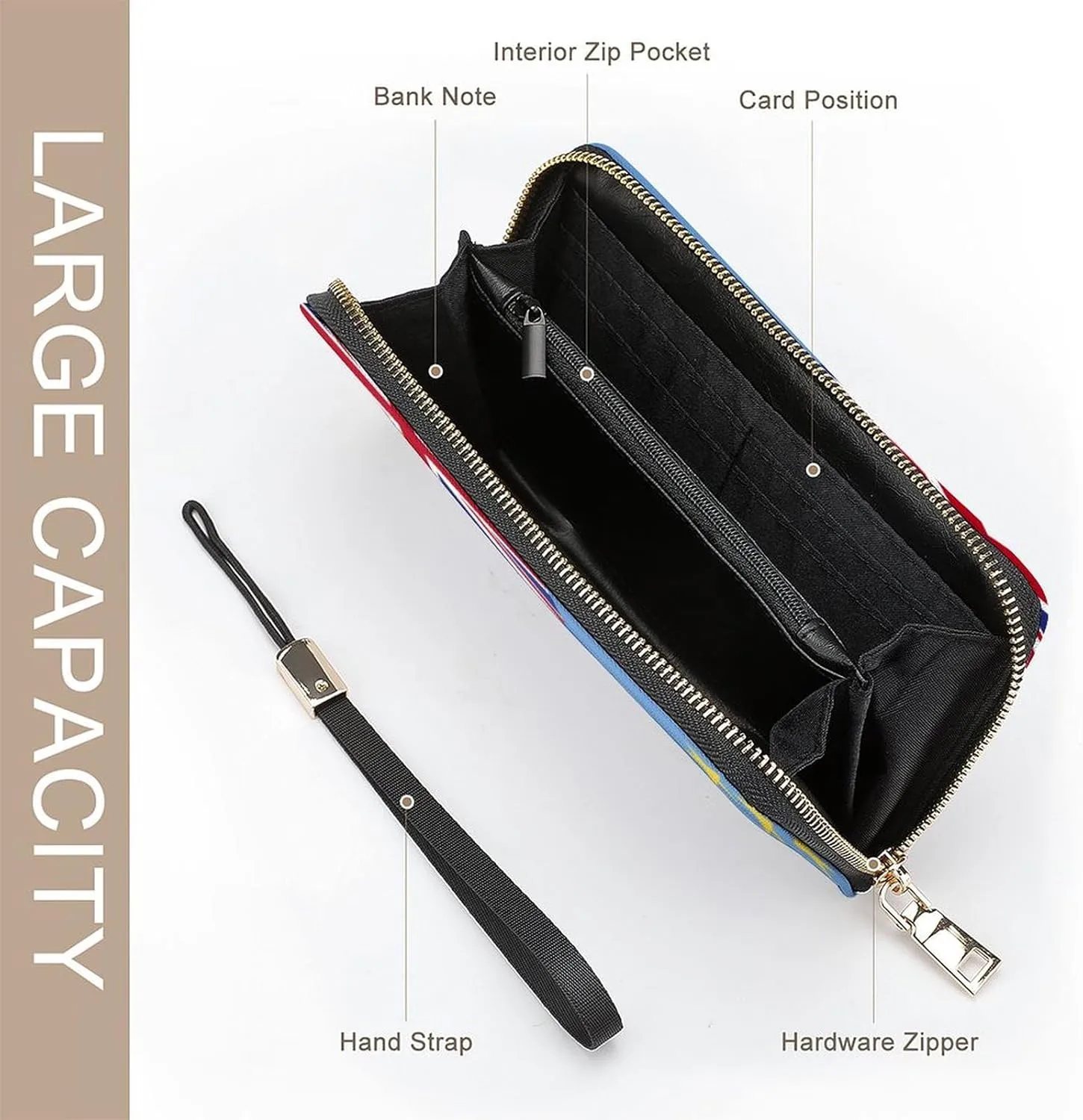 Tuvalu Flag Long Purse with Removable Wristlet Stylish PU Leather Zipper Wallet for Women Men