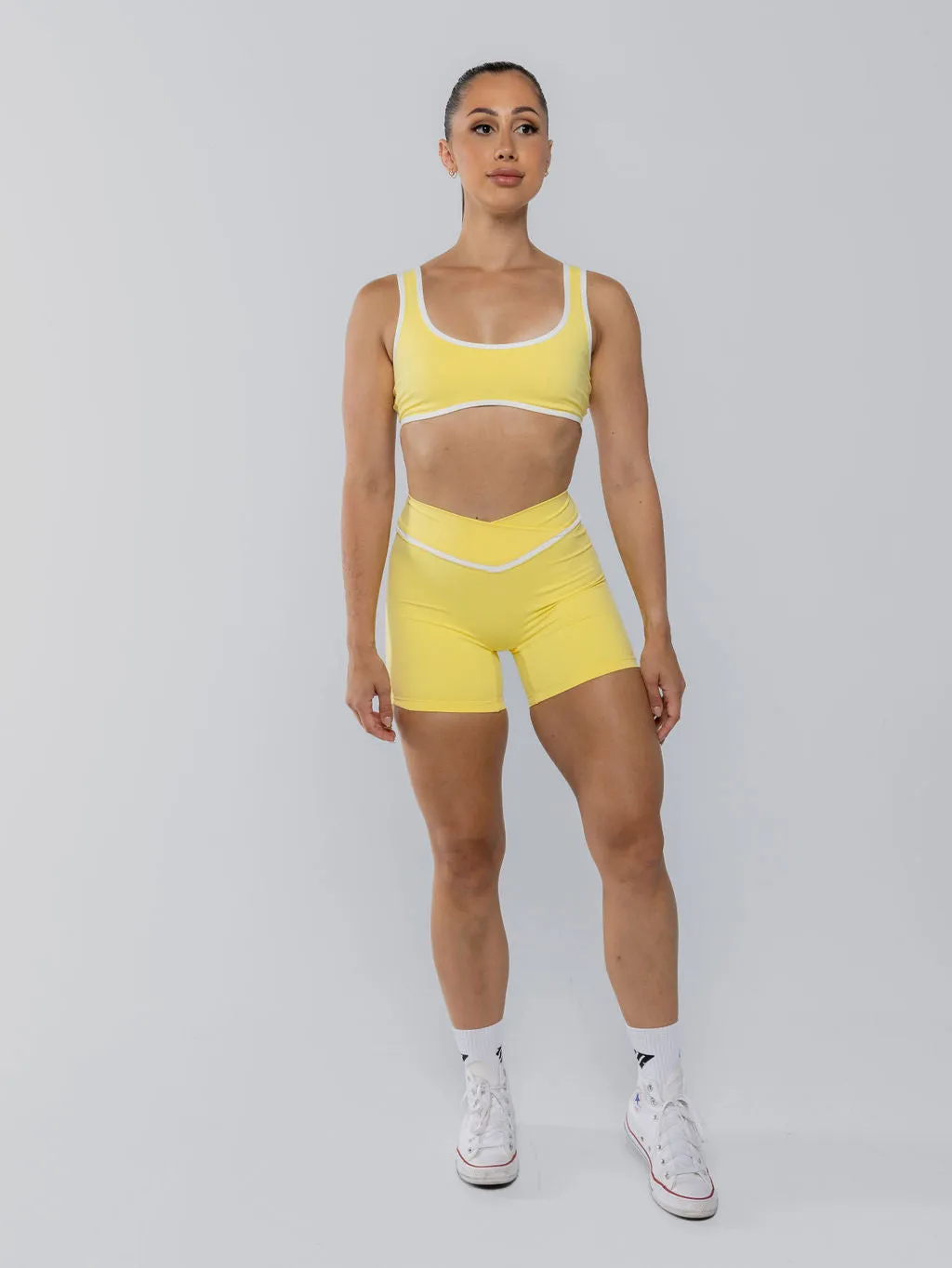 Two Tone Cross Shorts Lemon Sorbet