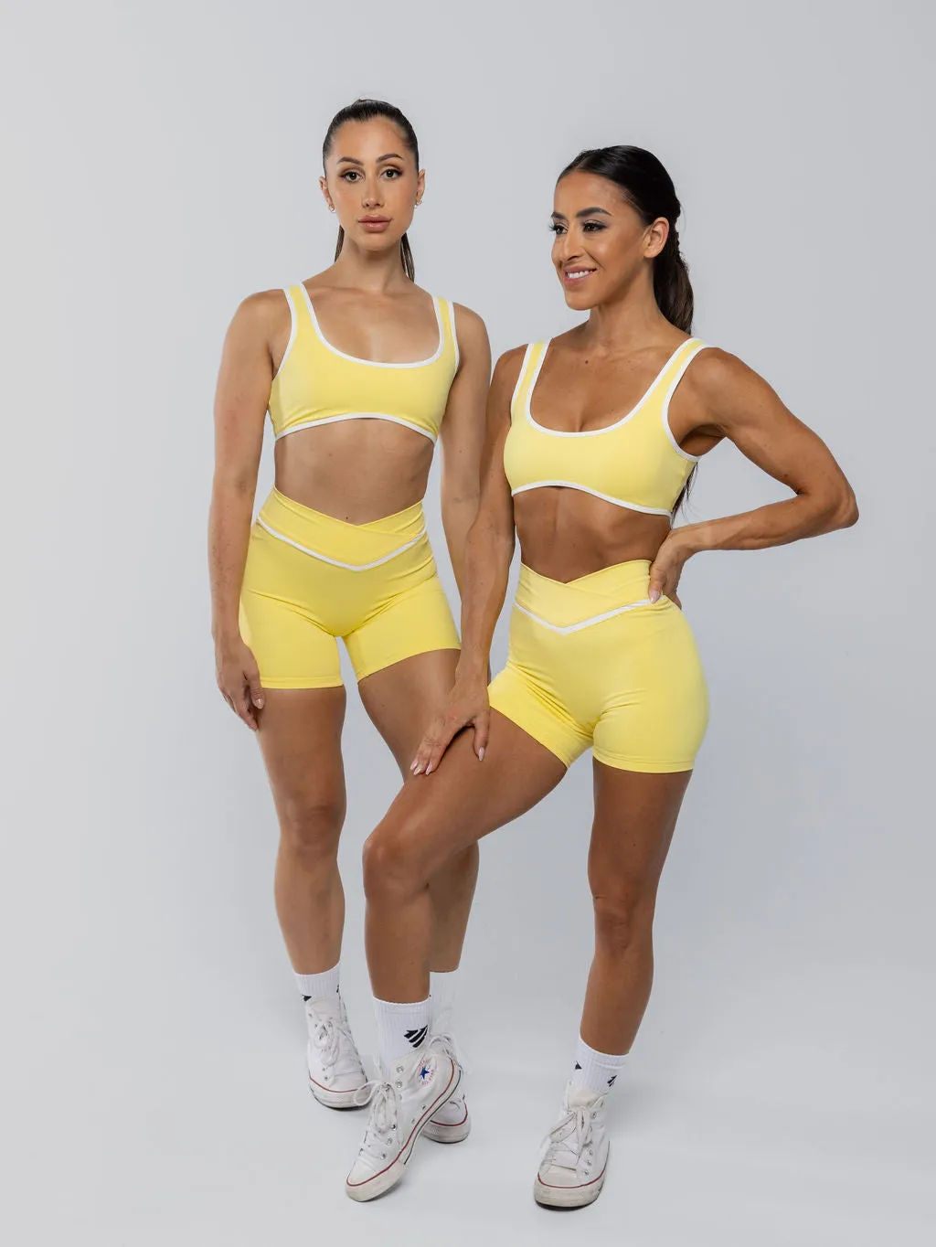 Two Tone Cross Shorts Lemon Sorbet