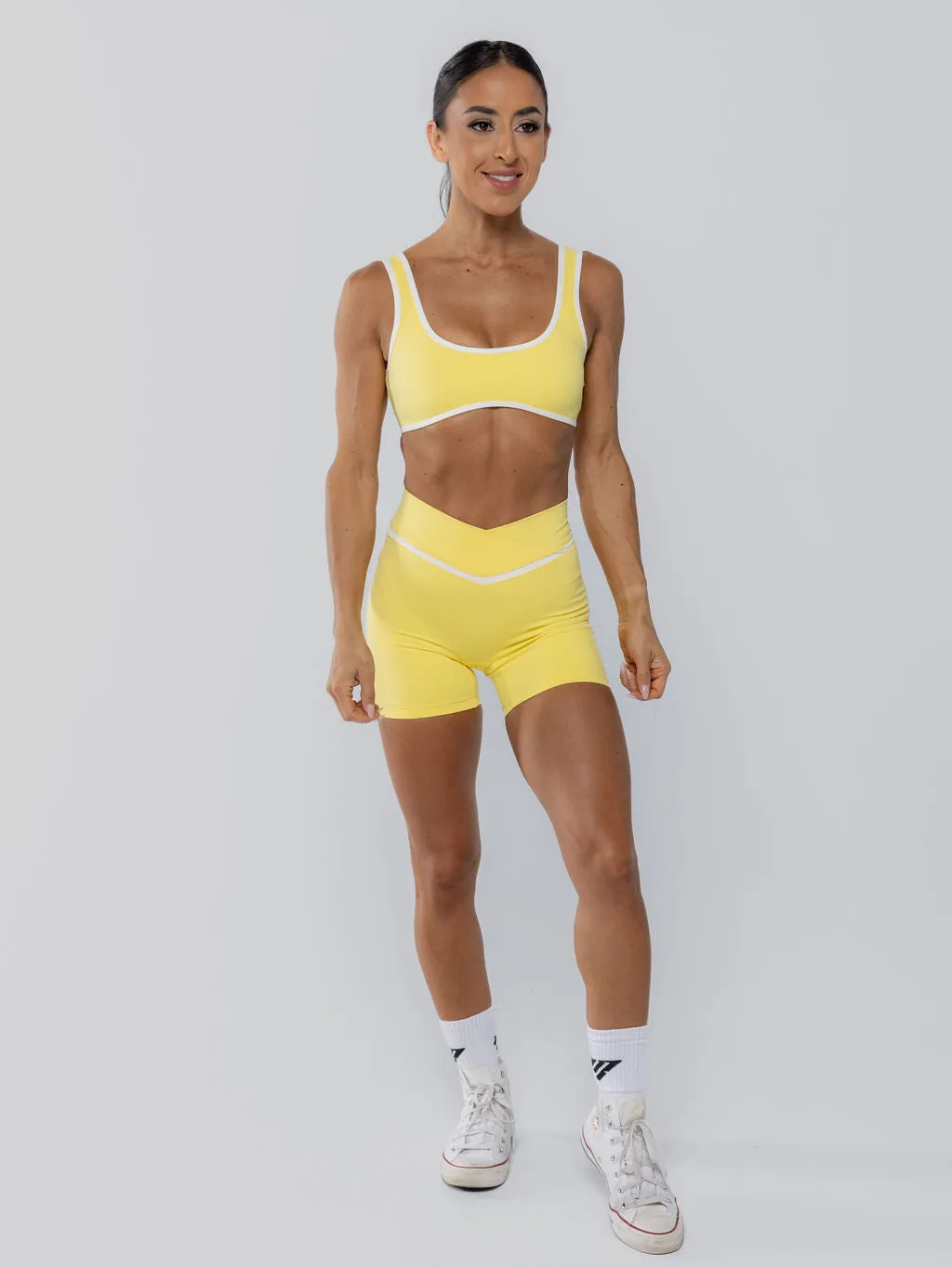 Two Tone Cross Shorts Lemon Sorbet