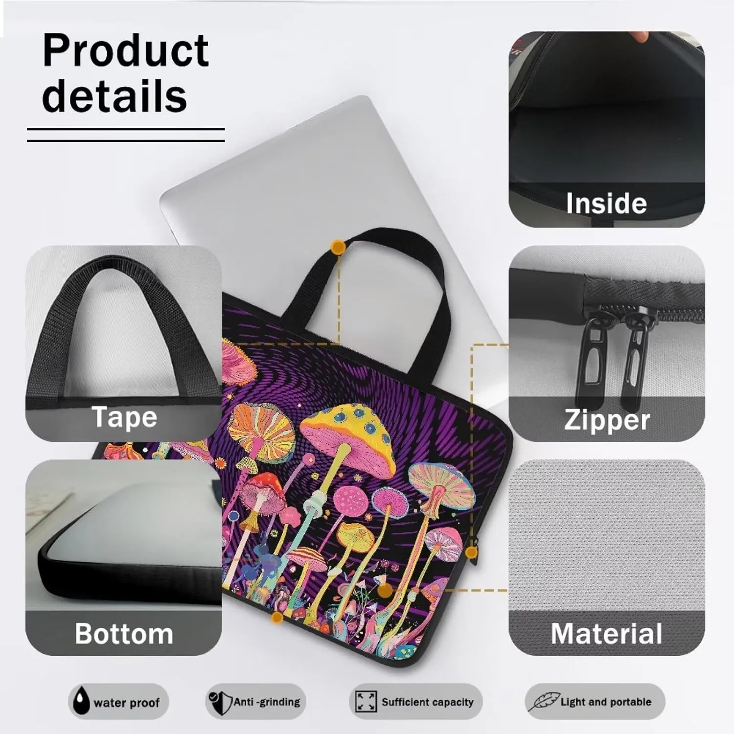 Uasibuni 16 inch Laptop Bag for Women Men Stylish Laptop Cover Gift for Boy Girl