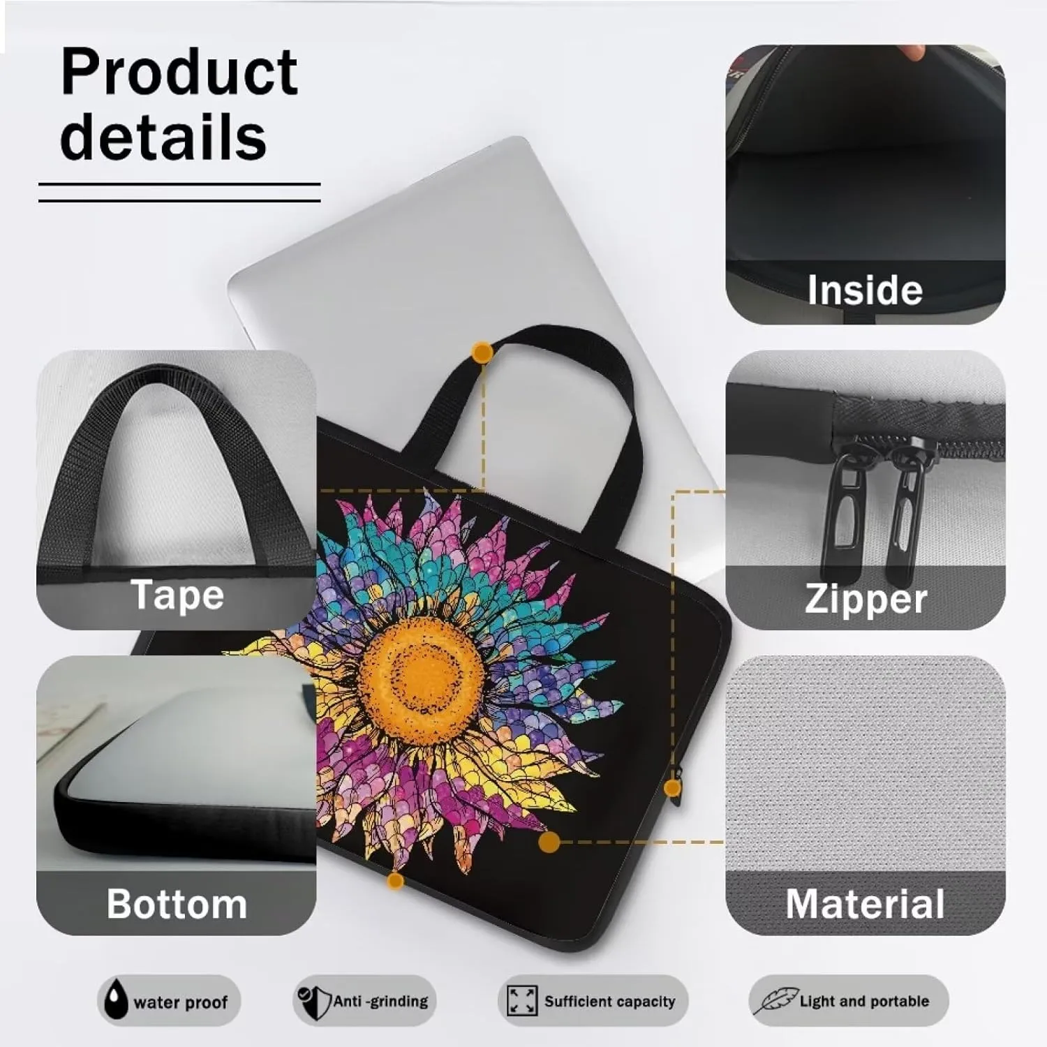 Uasibuni 16 inch Laptop Bag for Women Men Stylish Laptop Cover Gift for Boy Girl