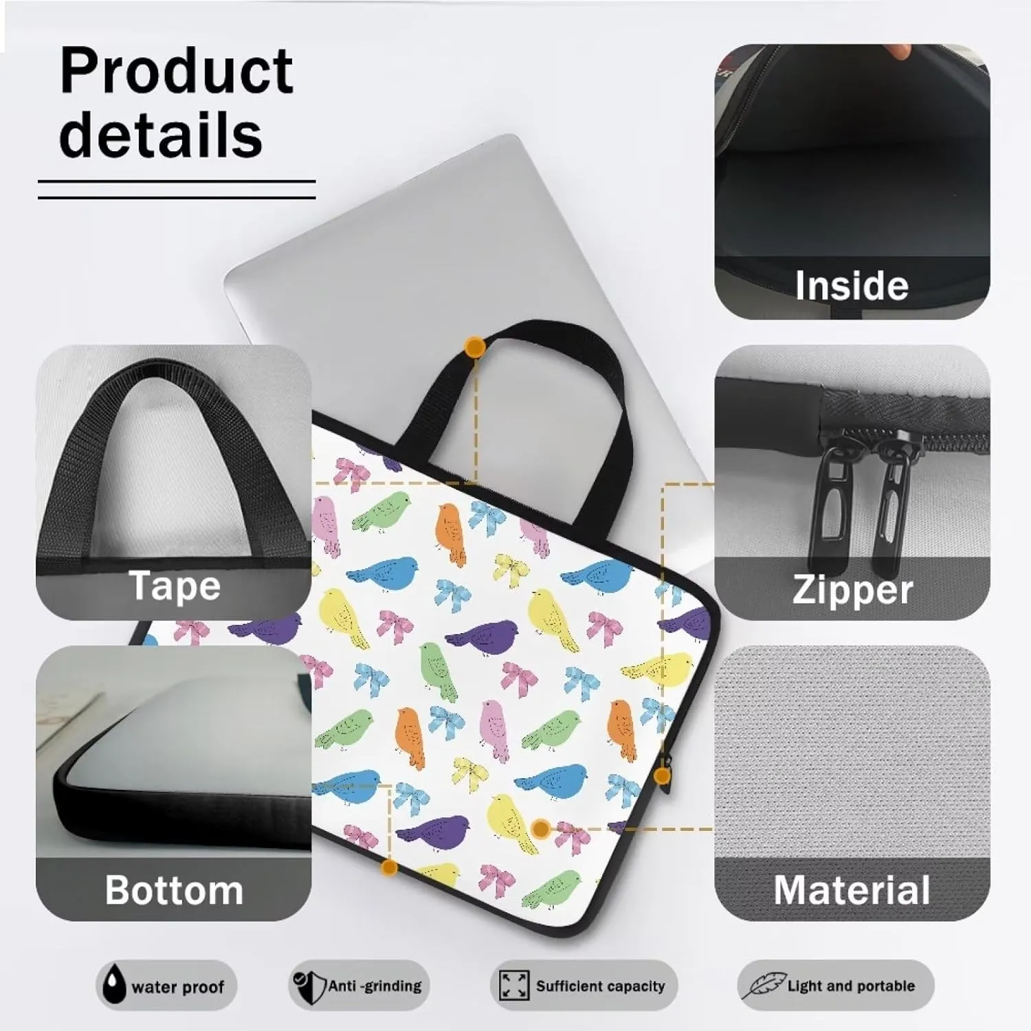 Uasibuni Women Stylish Laptop Bag 15.6 Inch Laptop Sleeve Bag Laptop Messenger Bag Briefcase Laptop Case