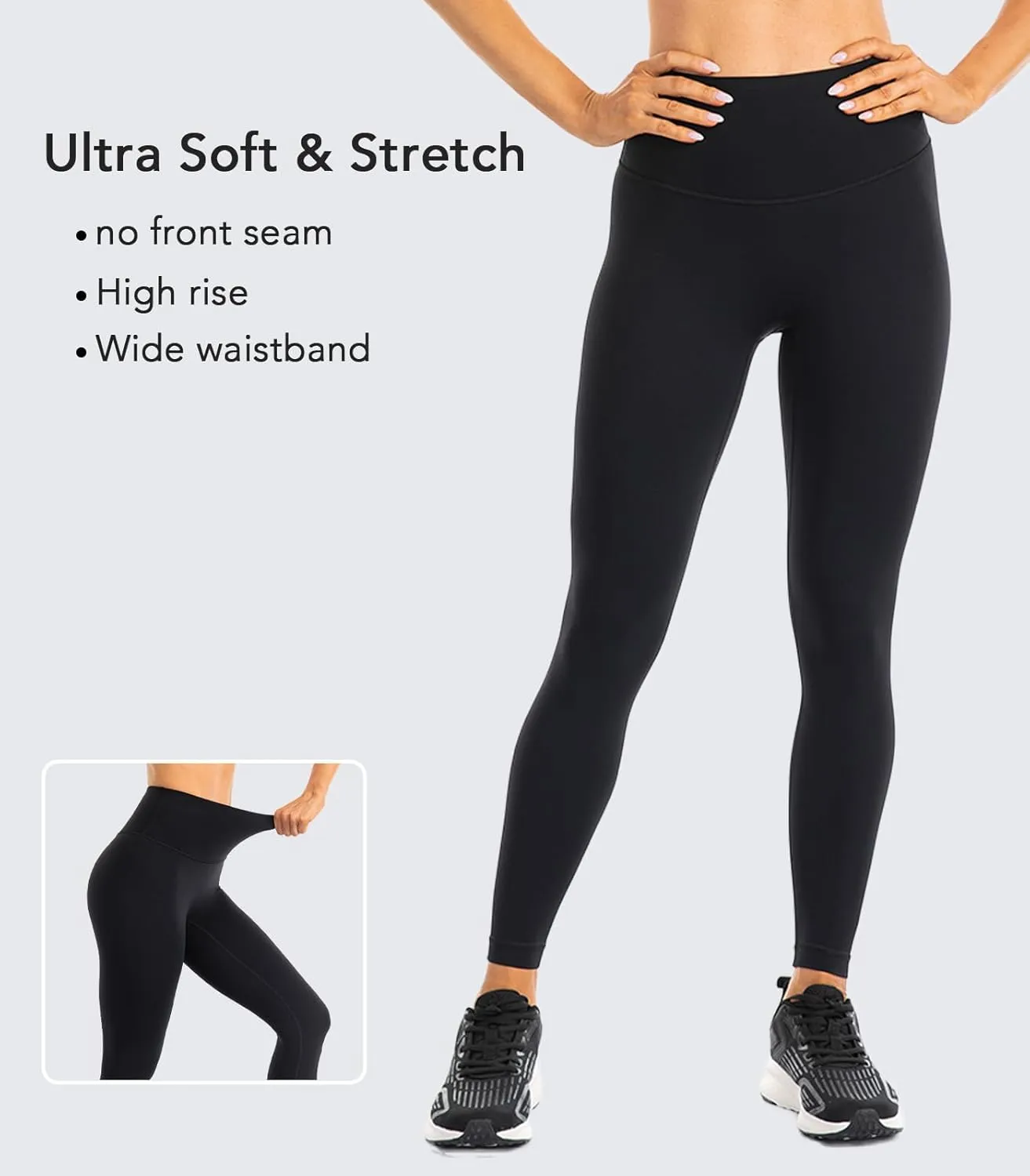Ukaste Women's Studio Essential Yoga Leggings 25"/ 28" - Soft Stretch Workout Active Tights Pants