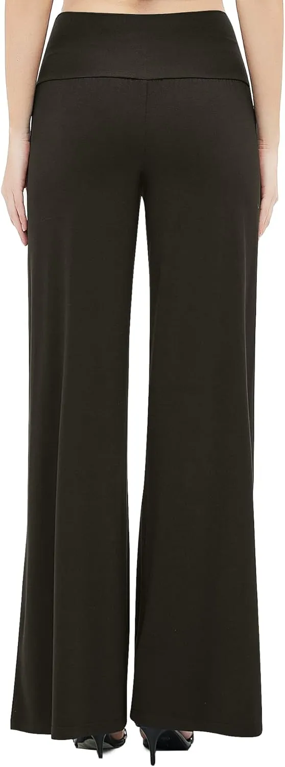 Urban CoCo Women's Dress Pants Solid Wide Leg Casual Sport Trousers Straight Leg High Waist Stretch Pants