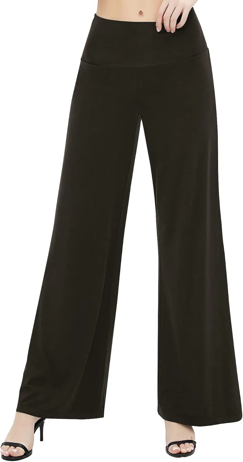 Urban CoCo Women's Dress Pants Solid Wide Leg Casual Sport Trousers Straight Leg High Waist Stretch Pants