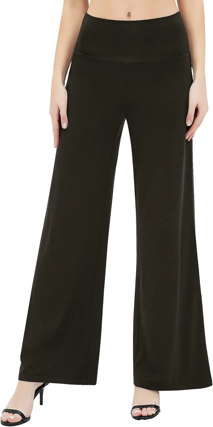 Urban CoCo Women's Dress Pants Solid Wide Leg Casual Sport Trousers Straight Leg High Waist Stretch Pants