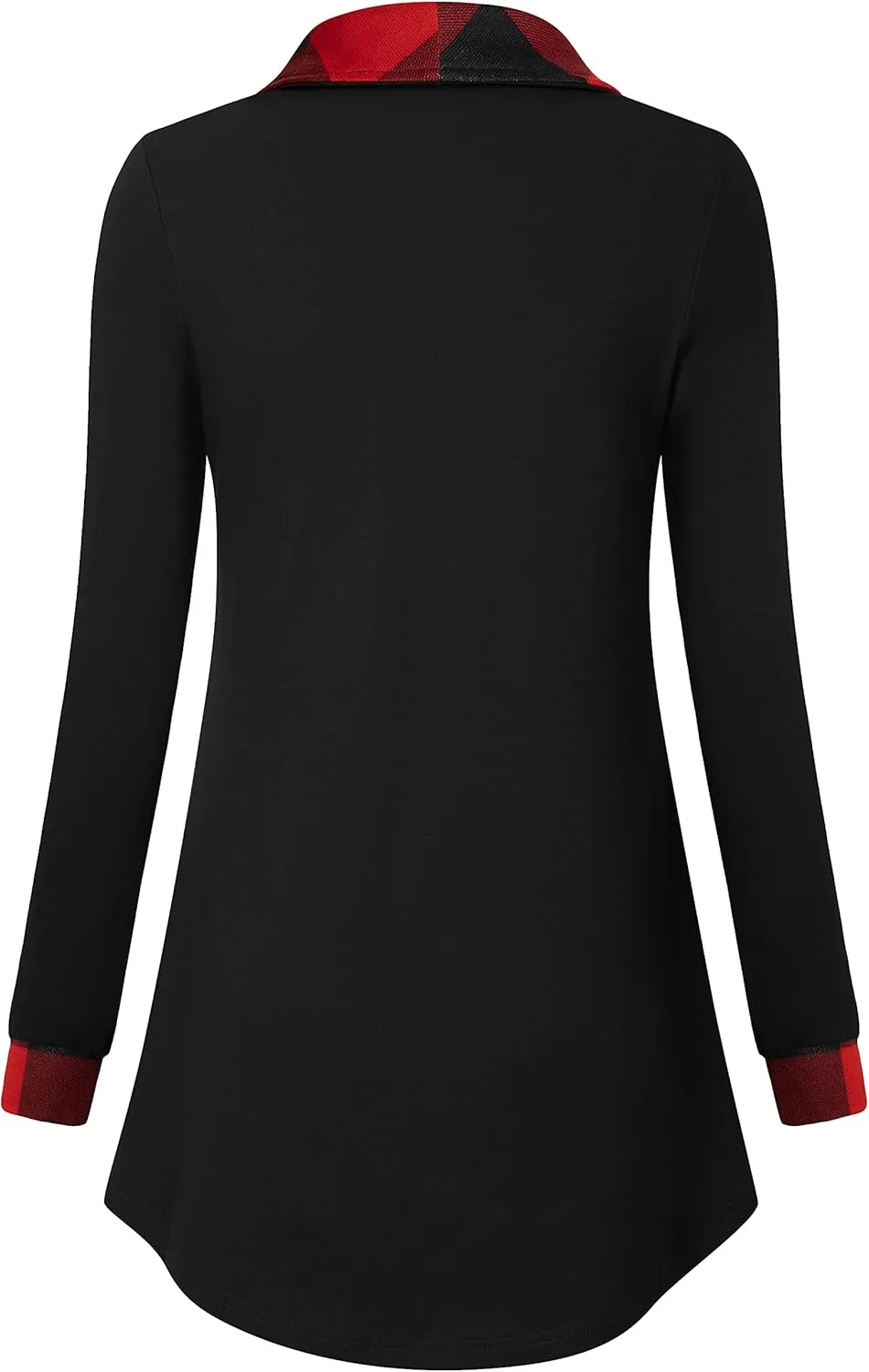 VALOLIA Women's Casual Swing Sweatshirt Long Sleeve Zipper Lapel Fashion Pullover Tunic