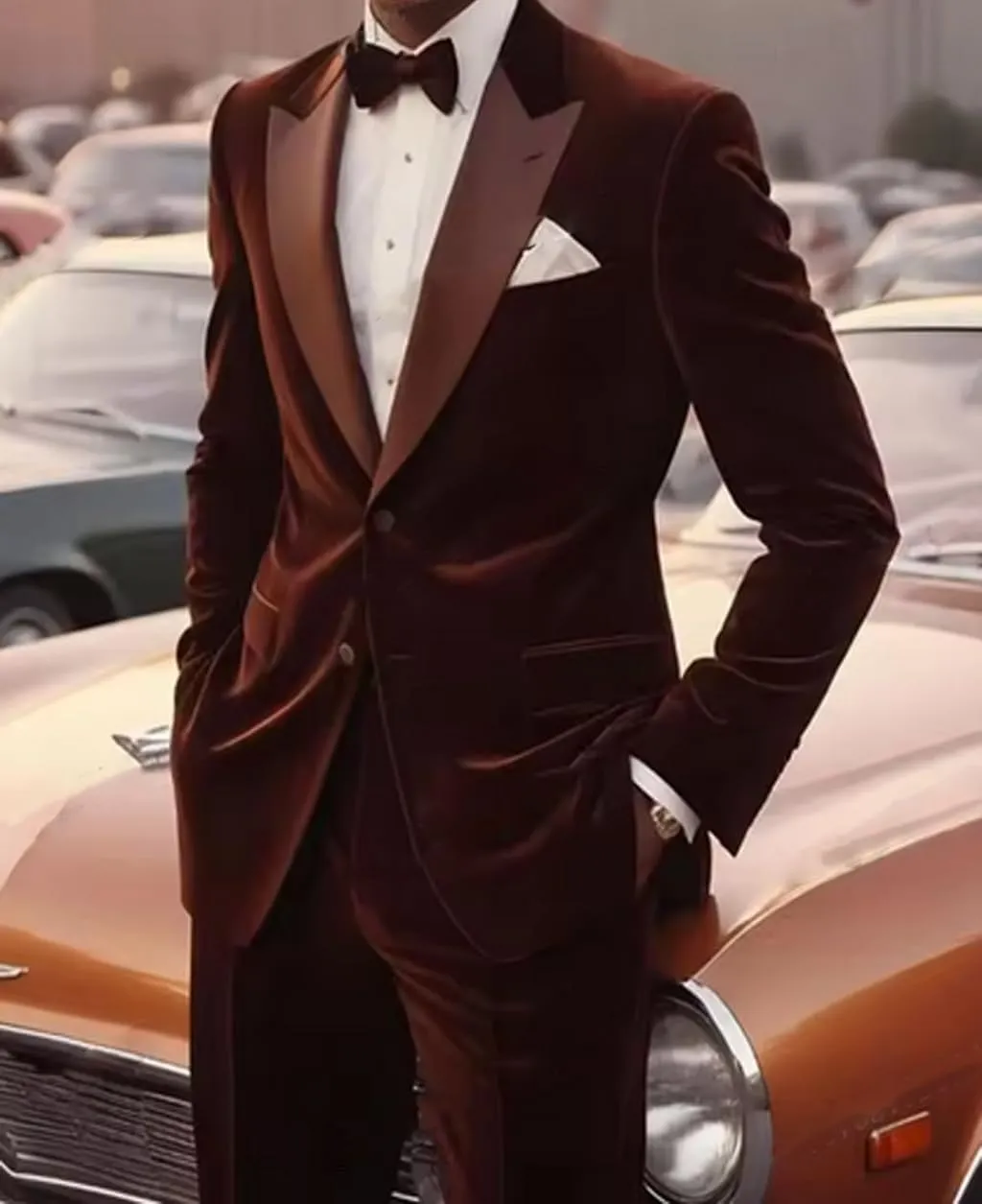 VENNYNG Men's Velvet Blazer Jacket for Winter One Button Stylish Coat for Groom and Groomsmen.