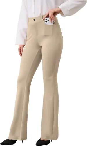 VIMPEP Womens Classic Yoga Dress Pants High Rise Flare Soft Feeling Pull On Work Yoga Pants for Business Office Work 2102