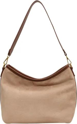 Vintage Faux Suede Crossbody Bag Women 2024 Fall Winter Stylish Bucket Bag College Commute