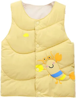 Warm Vest for Baby Girls Cute Cartoon Waistcoat Cotton Padded Jackets Autumn Winter Vest
