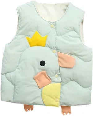 Warm Vest for Baby Girls Cute Cartoon Waistcoat Cotton Padded Jackets Autumn Winter Vest