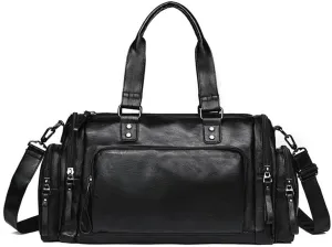 Weekender Duffle Bag for Overnight Business Travel Gym Essentials Waterproof Leather Large Carry On Stylish