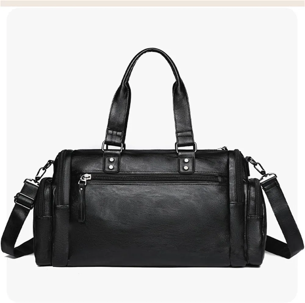 Weekender Duffle Bag for Overnight Business Travel Gym Essentials Waterproof Leather Large Carry On Stylish