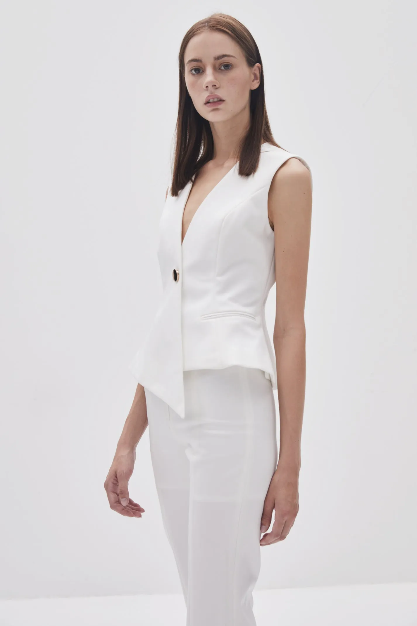 White Sleeveless Top
