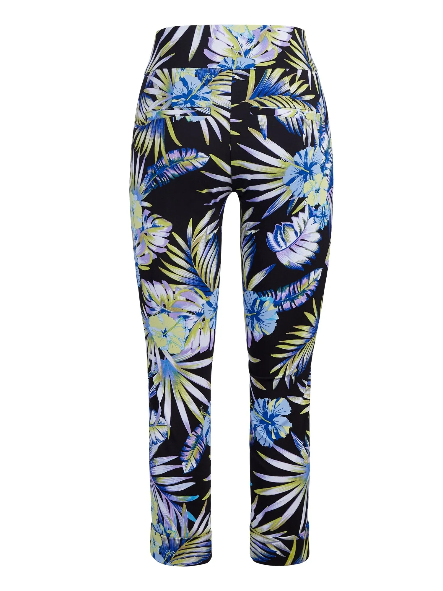 Whitney High-Waisted Pull-On Capri Pant - Tropical Print