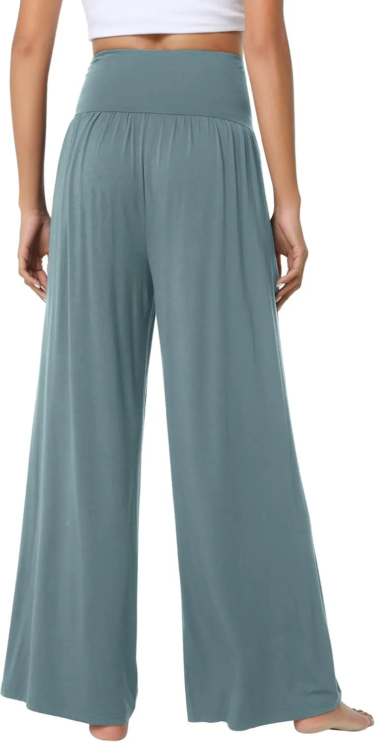 WiWi Pajama Pants for Women Soft Wide Leg Palazzo Lounge Sweatpants Loose Yoga Bottoms-Viscose from Bamboo S-XXL