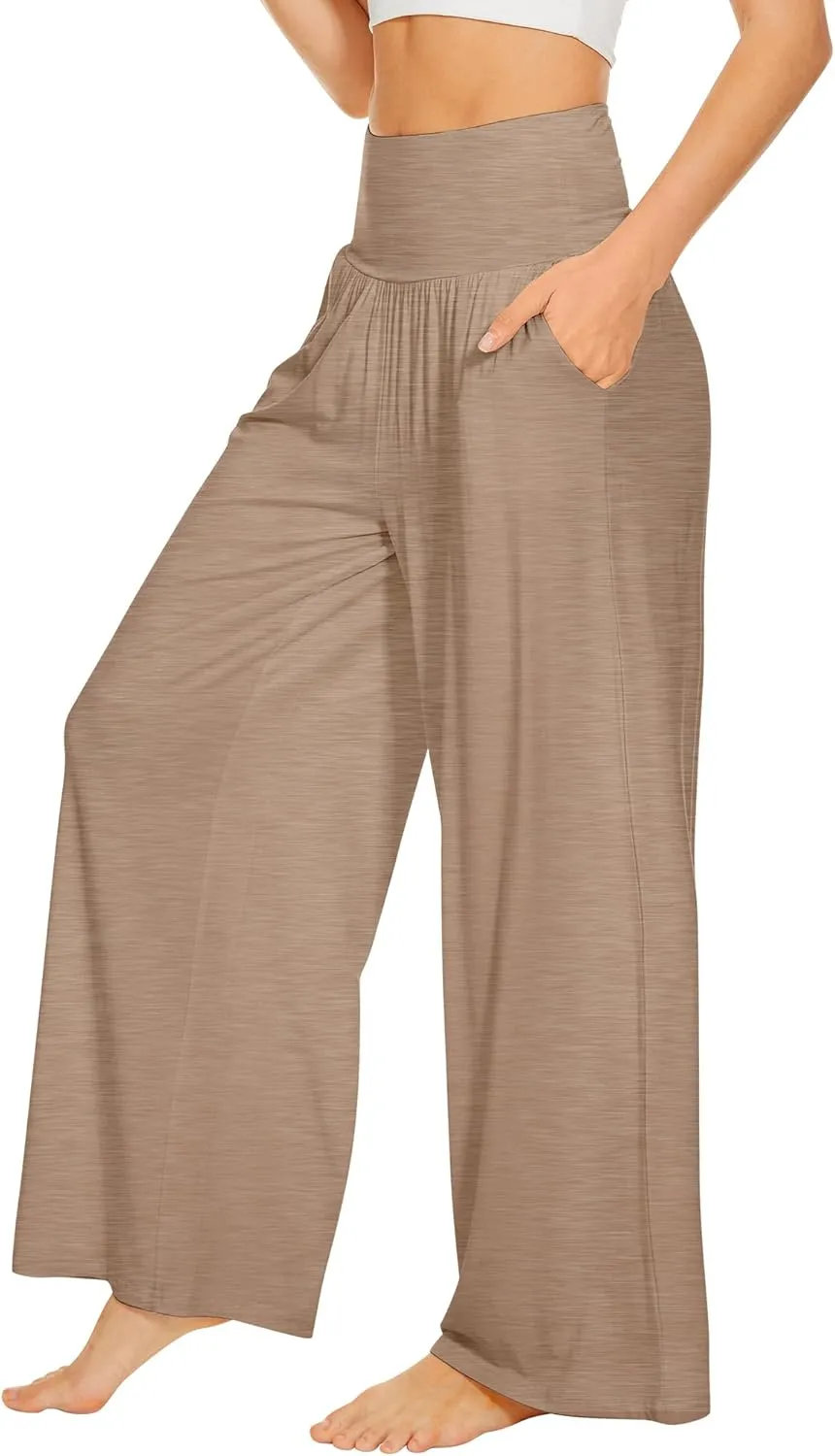 WiWi Pajama Pants for Women Soft Wide Leg Palazzo Lounge Sweatpants Loose Yoga Bottoms-Viscose from Bamboo S-XXL