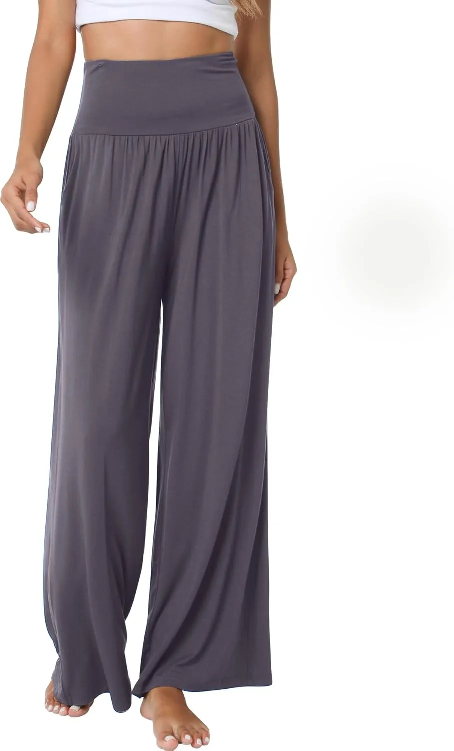 WiWi Pajama Pants for Women Soft Wide Leg Palazzo Lounge Sweatpants Loose Yoga Bottoms-Viscose from Bamboo S-XXL