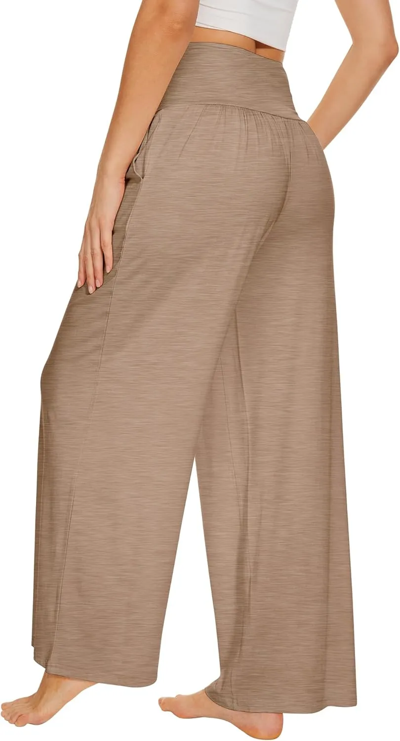 WiWi Pajama Pants for Women Soft Wide Leg Palazzo Lounge Sweatpants Loose Yoga Bottoms-Viscose from Bamboo S-XXL