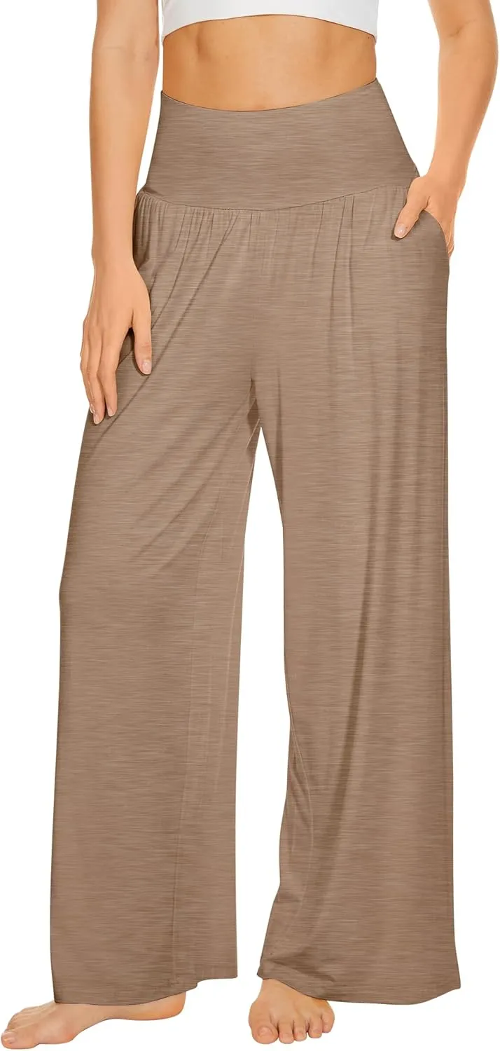 WiWi Pajama Pants for Women Soft Wide Leg Palazzo Lounge Sweatpants Loose Yoga Bottoms-Viscose from Bamboo S-XXL