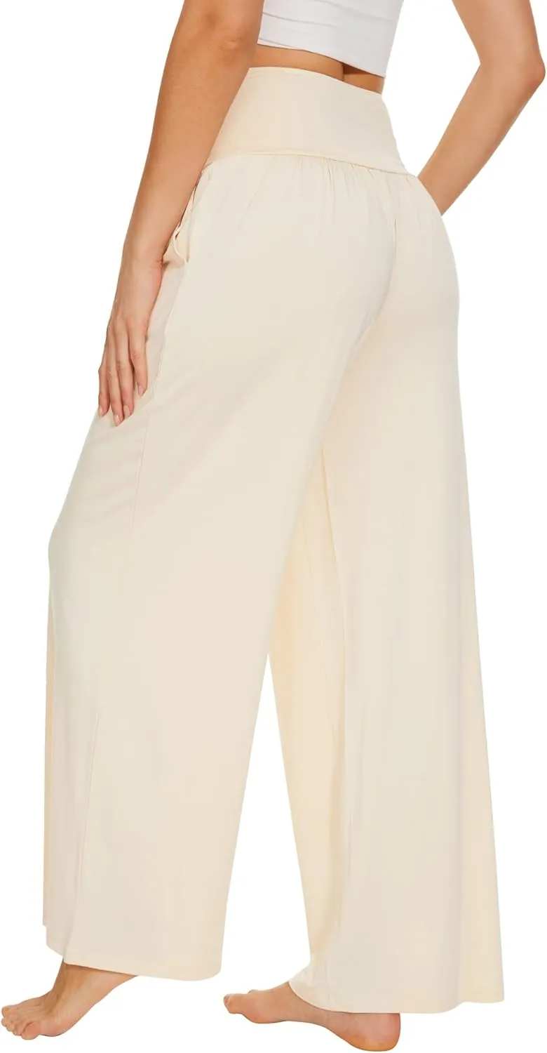 WiWi Pajama Pants for Women Soft Wide Leg Palazzo Lounge Sweatpants Loose Yoga Bottoms-Viscose from Bamboo S-XXL