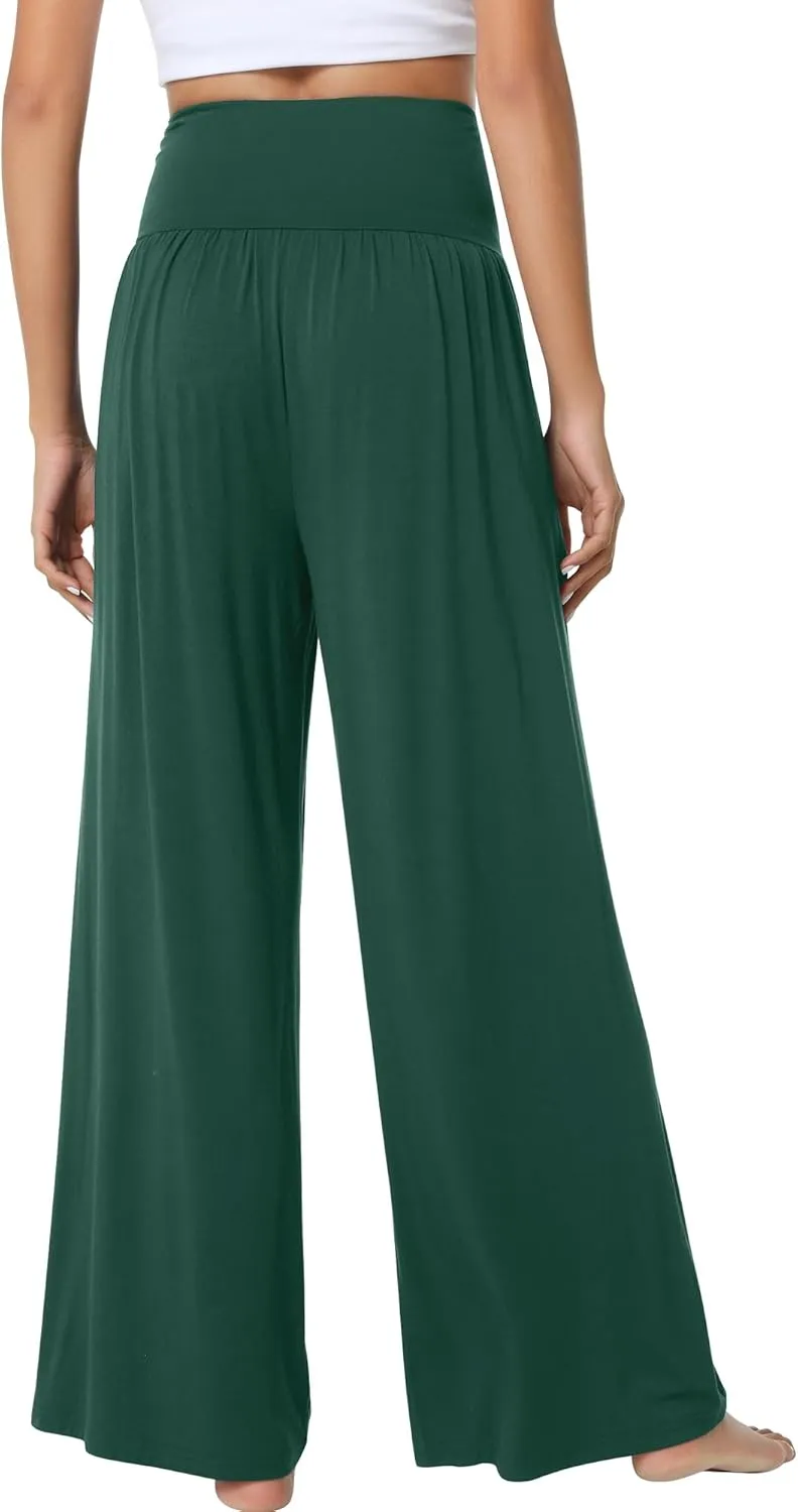 WiWi Pajama Pants for Women Soft Wide Leg Palazzo Lounge Sweatpants Loose Yoga Bottoms-Viscose from Bamboo S-XXL
