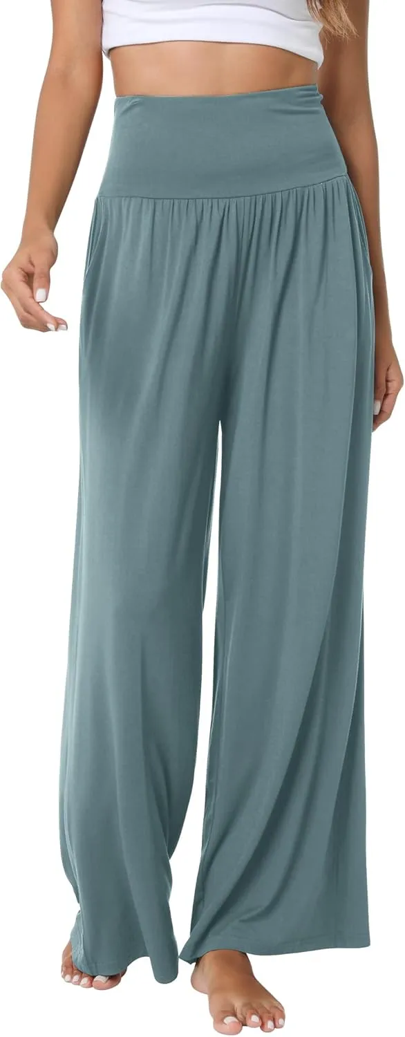 WiWi Pajama Pants for Women Soft Wide Leg Palazzo Lounge Sweatpants Loose Yoga Bottoms-Viscose from Bamboo S-XXL