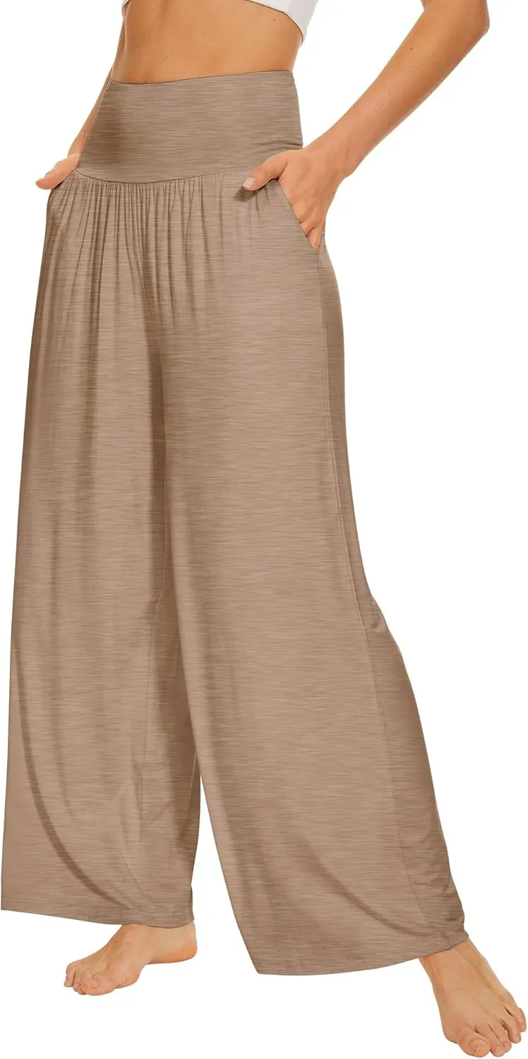 WiWi Pajama Pants for Women Soft Wide Leg Palazzo Lounge Sweatpants Loose Yoga Bottoms-Viscose from Bamboo S-XXL