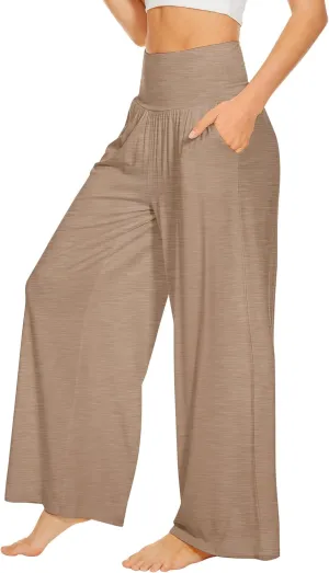 WiWi Pajama Pants for Women Soft Wide Leg Palazzo Lounge Sweatpants Loose Yoga Bottoms-Viscose from Bamboo S-XXL