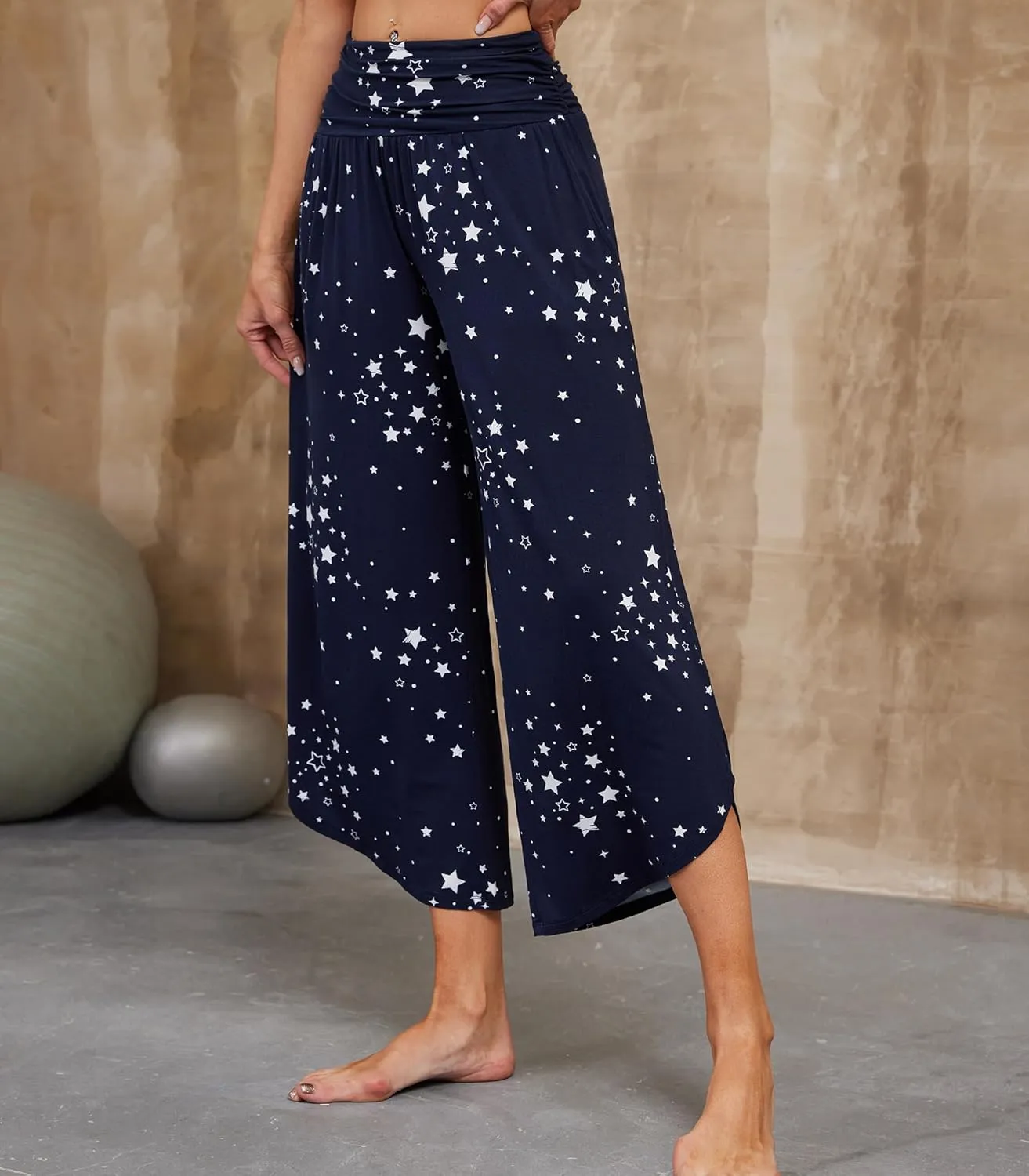 WiWi Women's Lounge Pants Wide Leg Yoga Bottoms Soft High Waist Sweatpants with Pockets Viscose from Bamboo S-XXL