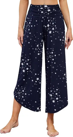 WiWi Women's Lounge Pants Wide Leg Yoga Bottoms Soft High Waist Sweatpants with Pockets Viscose from Bamboo S-XXL